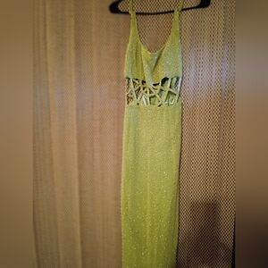 Glamorous Lime Backless Dress